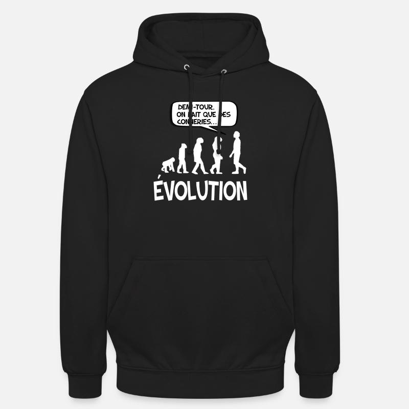 évolution - Sweat-shirt à capuche unisexe - noir