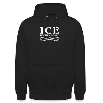 Ice Hockey Coach Eishockey Trainer - Unisex Hoodie - Schwarz - Vorne - Alina (178cm) & Michal (187cm)