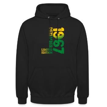 1967 December Limited Edition 56th Birthday Decoration - Unisex Hoodie - black - Front - Alina (178cm) & Michal (187cm)