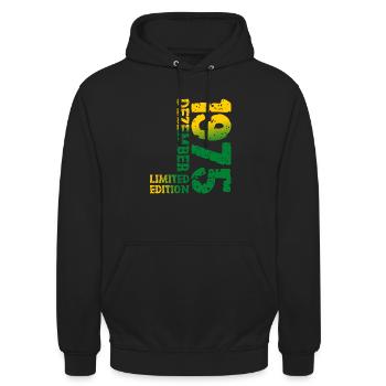 1975 Dezember Limited Edition 48. Geburtstag Deko - Unisex Hoodie - Schwarz - Vorne - Alina (178cm) & Michal (187cm)