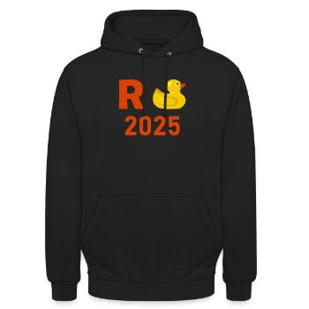 Duck Pension 2025 Pension Retirement Grandpa Grandma Pensioner - Unisex Hoodie - black - Front - Alina (178cm) & Michal (187cm)