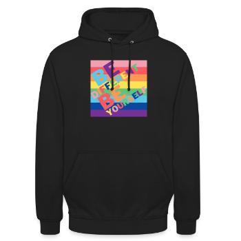 Be different - Unisex Hoodie - black - Front - Alina (178cm) & Michal (187cm)