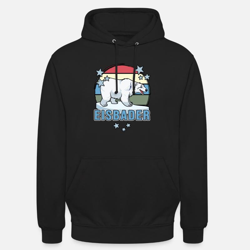 eisbader winterbad kälteresistent winterbader - Unisex Hoodie - Schwarz