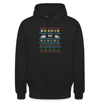 Sport X-Mas Christmas Drifting - Unisex Hoodie - Schwarz - Vorne - Alina (178cm) & Michal (187cm)