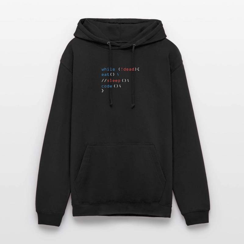 While Not Dead Eat Sleep Code programmer hacker Unisex Hoodie