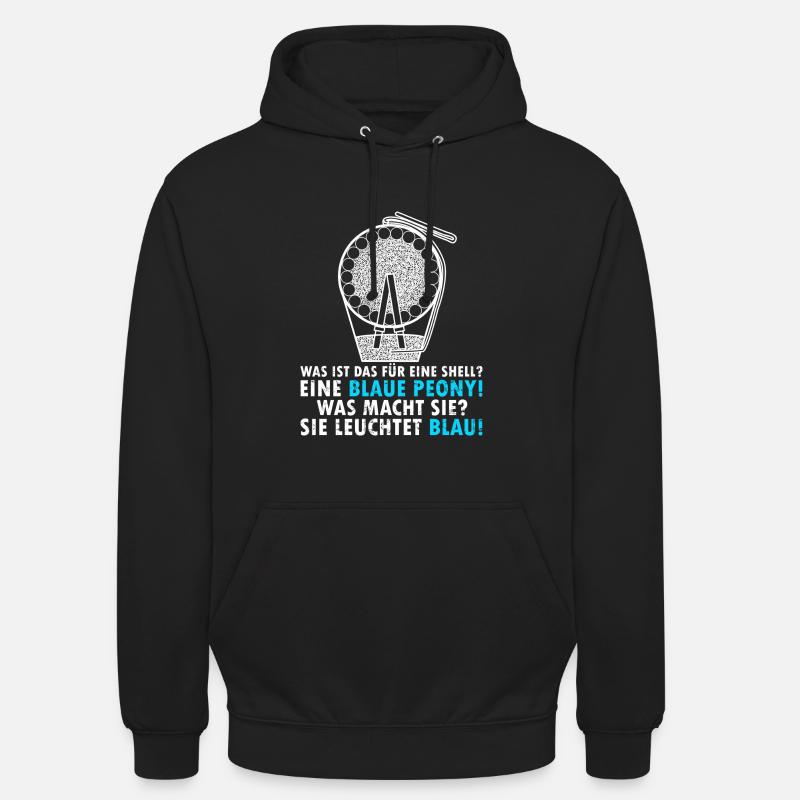 Pyro Blue Peony - Unisex Hoodie - Schwarz