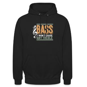 Basse Je ne causerai aucun joueur de basse aigu - Sweat-shirt à capuche unisexe - noir - Devant - Alina (178cm) & Michal (187cm)