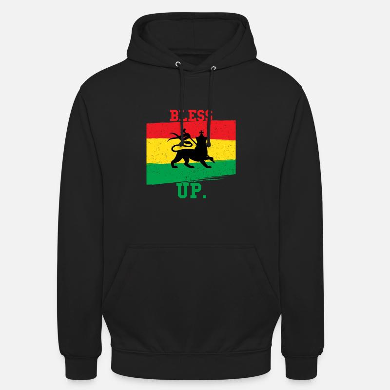 Bless up Idée cadeau Rasta - Sweat-shirt à capuche unisexe - noir
