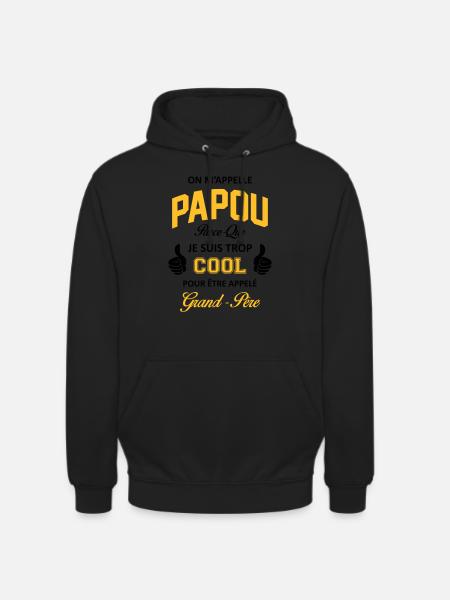 papou2 - Sweat-shirt à capuche unisexe - noir
