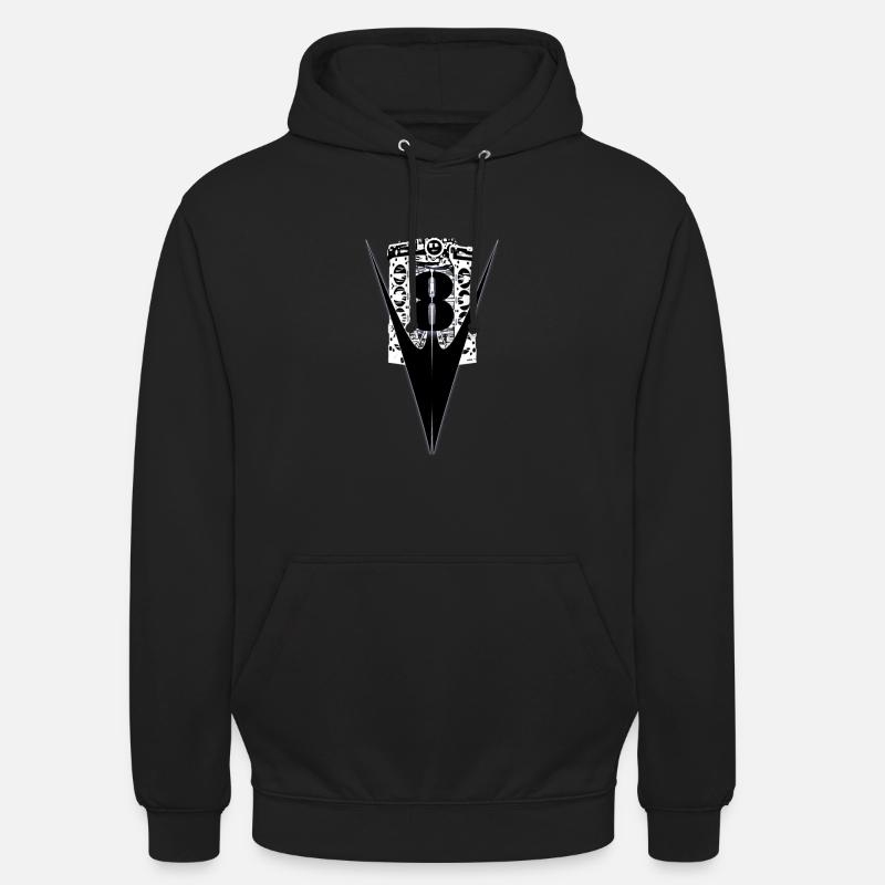 v8 - Unisex Hoodie - Schwarz