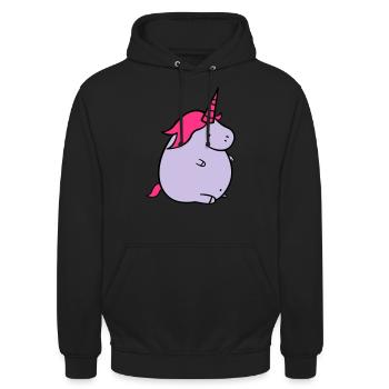 fat_unicorn_02 - Unisex Hoodie - Schwarz - Vorne - Alina (178cm) & Michal (187cm)