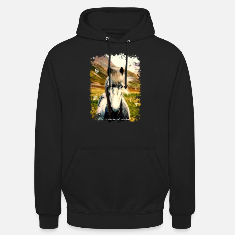 cheval - Sweat-shirt à capuche unisexe - noir