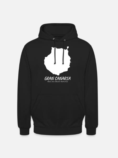 Gran Canaria contour white - Unisex Hoodie - black