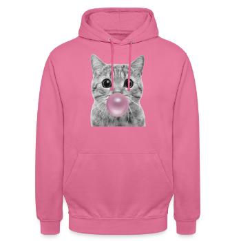 Chat bulle - Sweat-shirt à capuche unisexe - rose - Devant - Alina (178cm) & Michal (187cm)