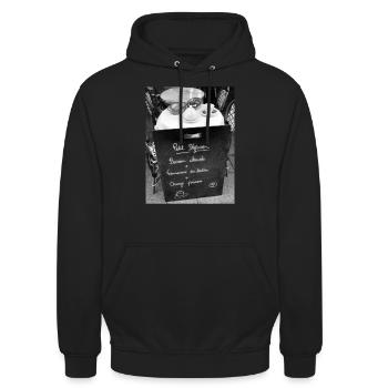 Foto: Pariser Frühstück - Unisex Hoodie - Schwarz - Vorne - Alina (178cm) & Michal (187cm)