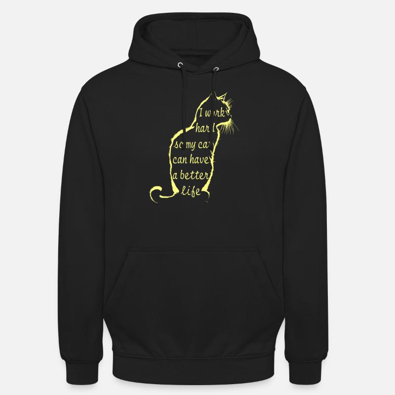 Travailler pour chat - Sweat-shirt à capuche unisexe - noir
