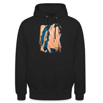 L’ombre du temps - Sweat-shirt à capuche unisexe - noir - Devant - Alina (178cm) & Michal (187cm)