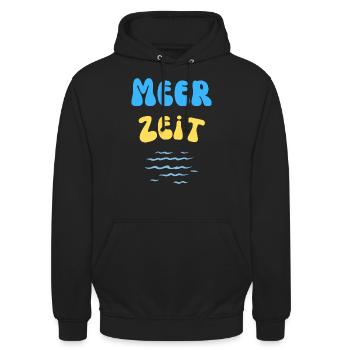 Meer Zeit - Unisex Hoodie - Schwarz - Vorne - Alina (178cm) & Michal (187cm)