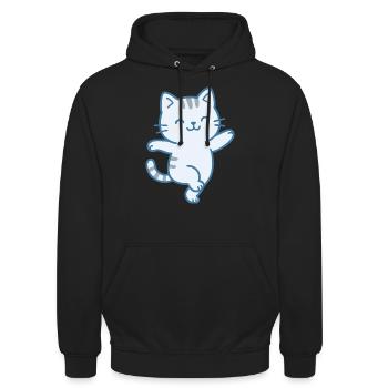 Katze Mieze Mietzekatze Tanzschule Tanzkurs - Unisex Hoodie - Schwarz - Vorne - Alina (178cm) & Michal (187cm)