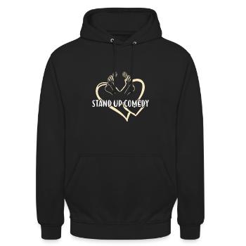 Comedian Heart Stand Up Comedy - Unisex Hoodie - black - Front - Alina (178cm) & Michal (187cm)