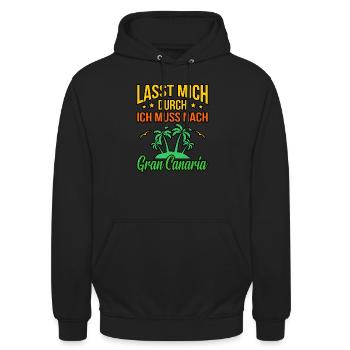 Gran Canaria - Sweat-shirt à capuche unisexe - noir - Devant - Alina (178cm) & Michal (187cm)