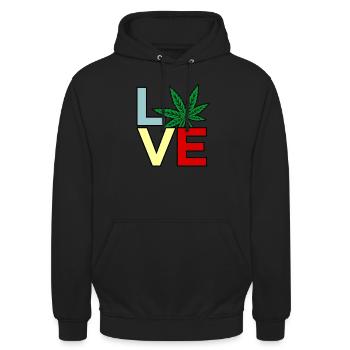 Cannabis - Unisex Hoodie - black - Front - Alina (178cm) & Michal (187cm)