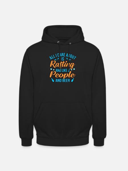 Rafting et bière - Sweat-shirt à capuche unisexe - noir