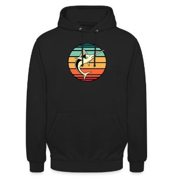 Schwertfisch - Unisex Hoodie - Schwarz - Vorne - Alina (178cm) & Michal (187cm)