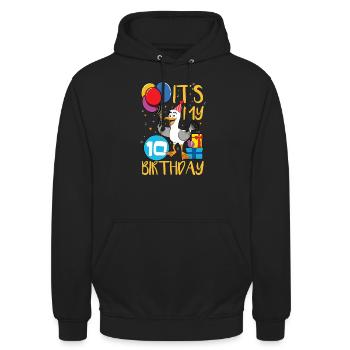 10th birthday - Unisex Hoodie - black - Front - Alina (178cm) & Michal (187cm)