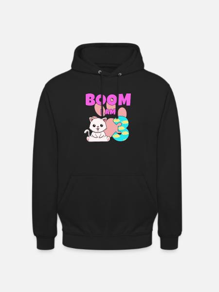 3rd birthday cat - Unisex Hoodie - black