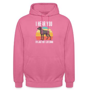 Weimaraner - Unisex Hoodie - Pink - Vorne - Alina (178cm) & Michal (187cm)