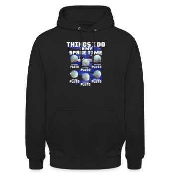 Pluto - Unisex Hoodie - Schwarz - Vorne - Alina (178cm) & Michal (187cm)