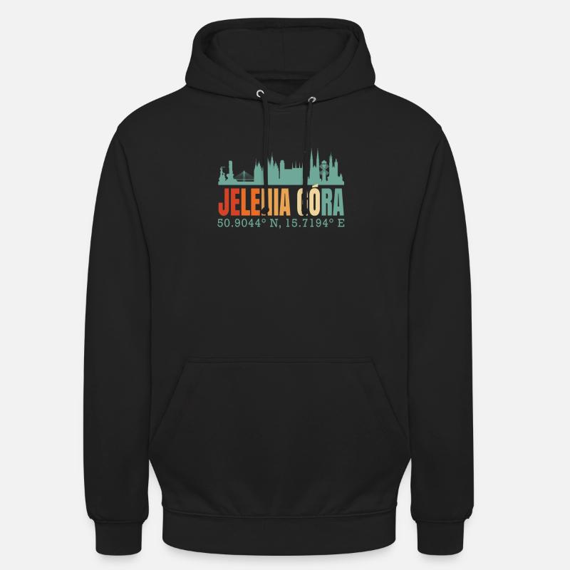 Pologne Jelenia Gora Skyline - Sweat-shirt à capuche unisexe - noir