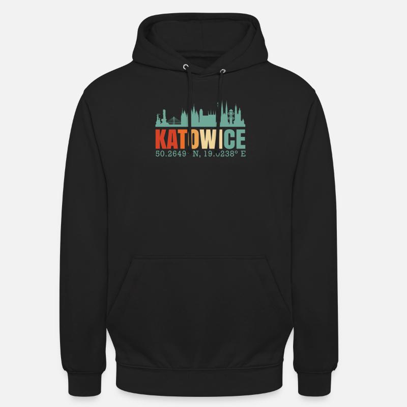 Pologne Katowice Skyline - Sweat-shirt à capuche unisexe - noir