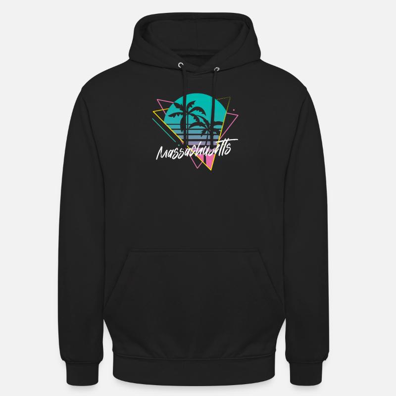 Massachusetts - Sweat-shirt à capuche unisexe - noir