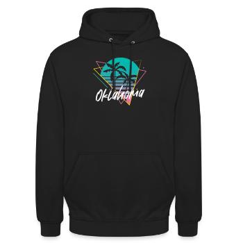 Oklahoma - Sweat-shirt à capuche unisexe - noir - Devant - Alina (178cm) & Michal (187cm)