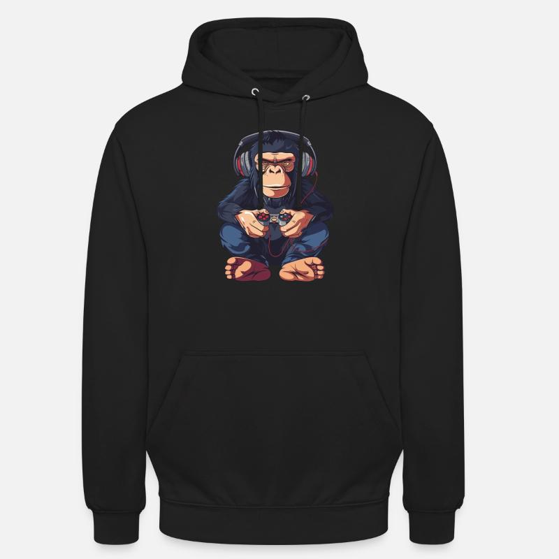 Schimpansen Videospiel - Unisex Hoodie - Schwarz