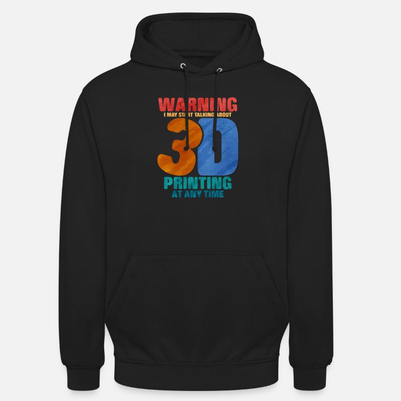 Impression 3D - Sweat-shirt à capuche unisexe - noir