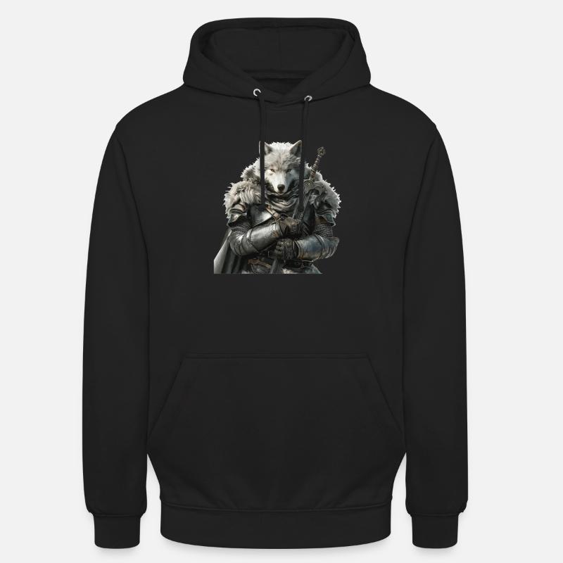 Wolf Knight Moyen Âge - Sweat-shirt à capuche unisexe - noir