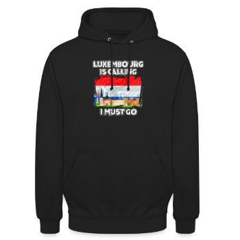 Luxemburg - Unisex Hoodie - Schwarz - Vorne - Alina (178cm) & Michal (187cm)