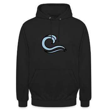 Wellen - Unisex Hoodie - Schwarz - Vorne - Alina (178cm) & Michal (187cm)