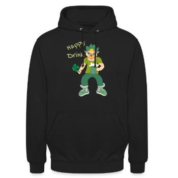 Happy drink - Unisex Hoodie - Schwarz - Vorne - Alina (178cm) & Michal (187cm)