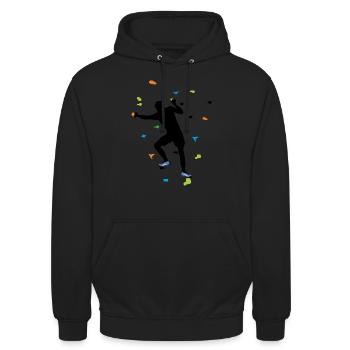 Bouldering, Sports, Climbing, Athletes - Unisex Hoodie - black - Front - Alina (178cm) & Michal (187cm)