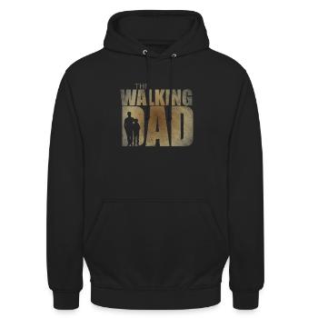 The Walking Dad Geschenk für werdende Papas - Unisex Hoodie - Schwarz - Vorne - Alina (178cm) & Michal (187cm)
