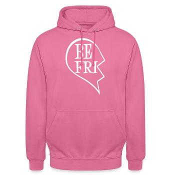 Amitié - Sweat-shirt à capuche unisexe - rose - Devant - Alina (178cm) & Michal (187cm)
