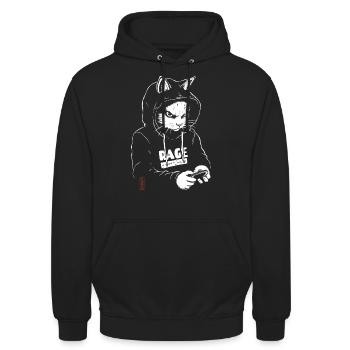Hoodie Cat - Unisex Hoodie - Schwarz - Vorne - Alina (178cm) & Michal (187cm)