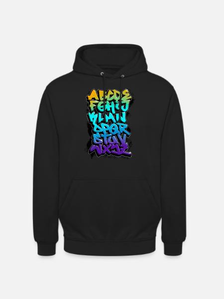 GRAFFITI ALPHABET - Sweat-shirt à capuche unisexe - noir
