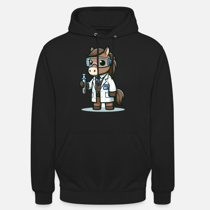 Scientifique de cheval mignon - Sweat-shirt à capuche unisexe - noir