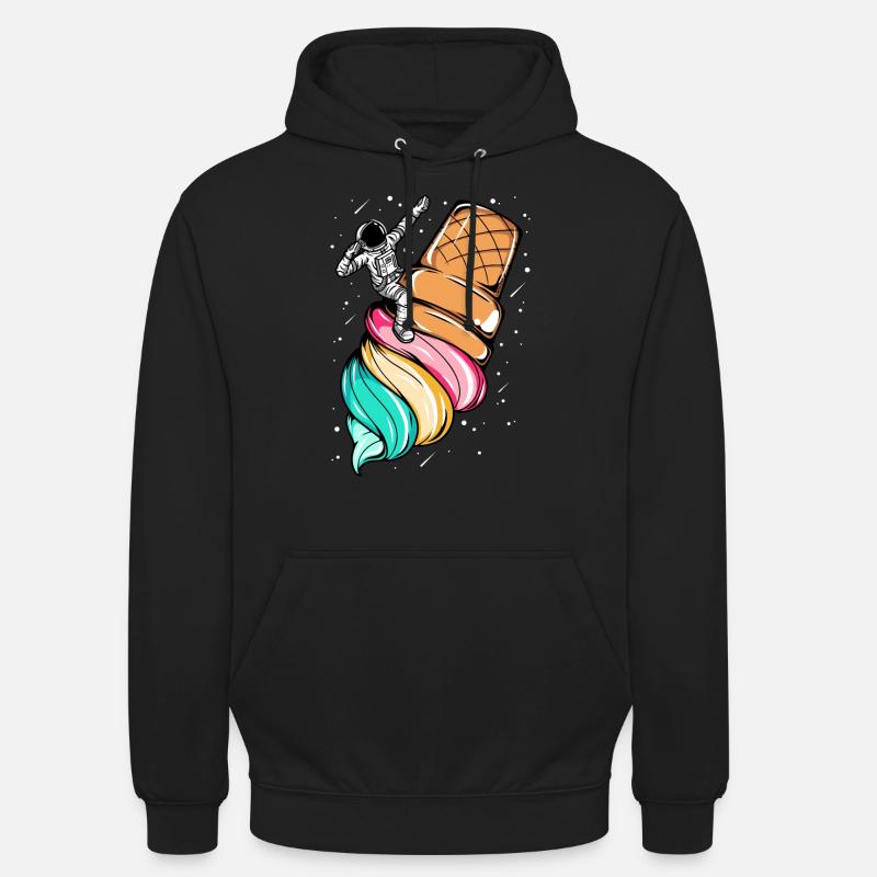 Astronaute glace space - Sweat-shirt à capuche unisexe - noir