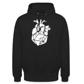 Pen and paper herz - Unisex Hoodie - Schwarz - Vorne - Alina (178cm) & Michal (187cm)